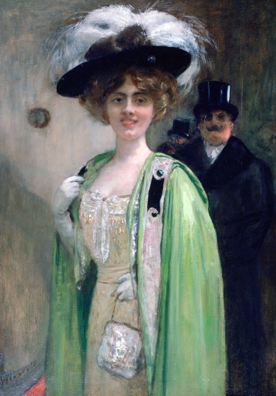 Et par som ankommer en begivenhet, c1872-1929 av Henri Gervex