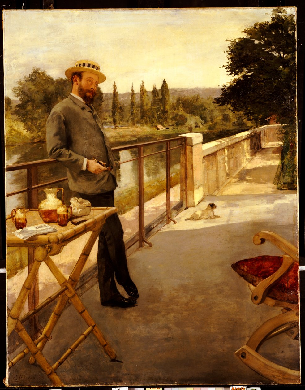 En elegant mann på en terrasse, 1885 av Henri Gervex