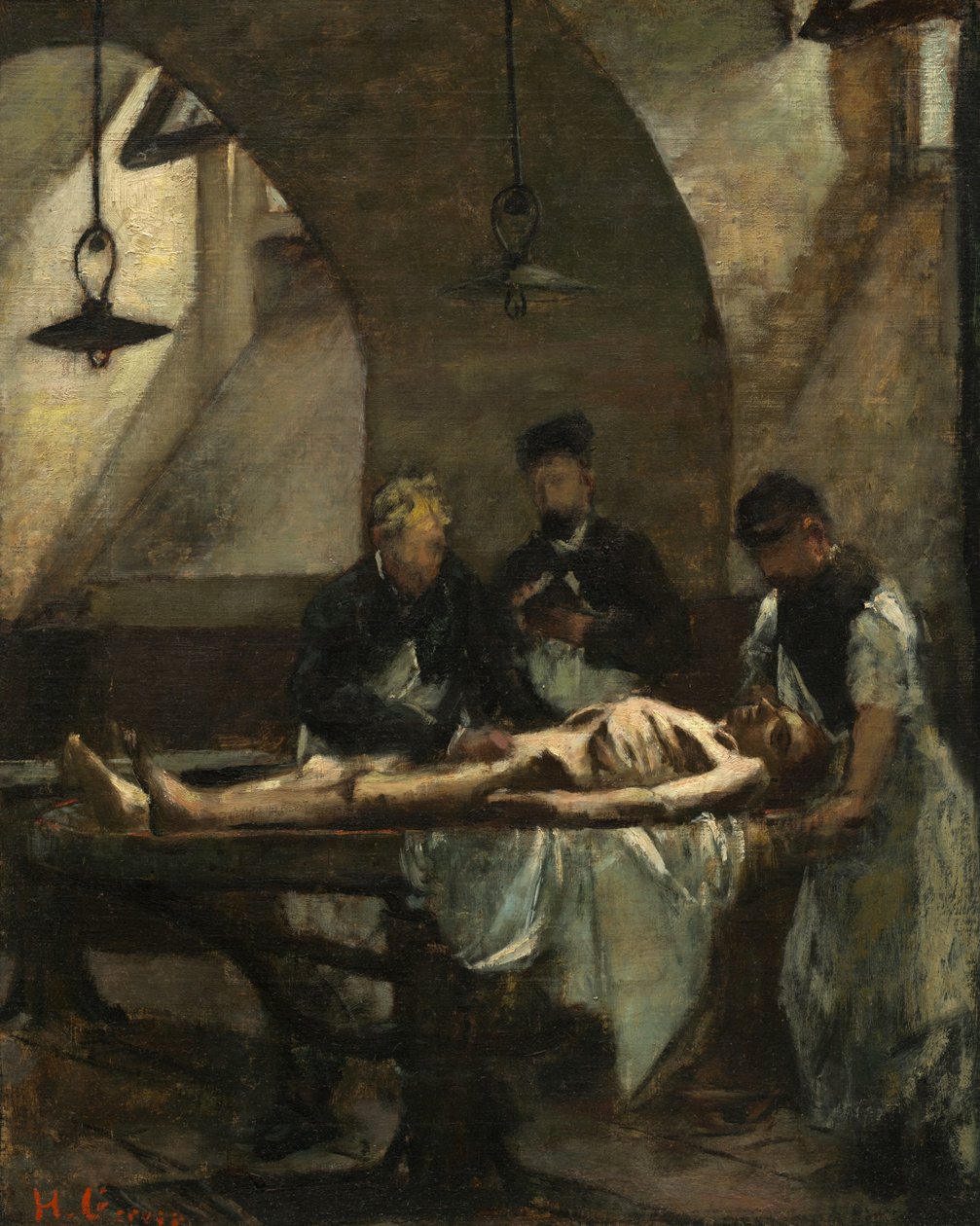 Studie for obduksjon ved Hôtel-Dieu, 1876. av Henri Gervex