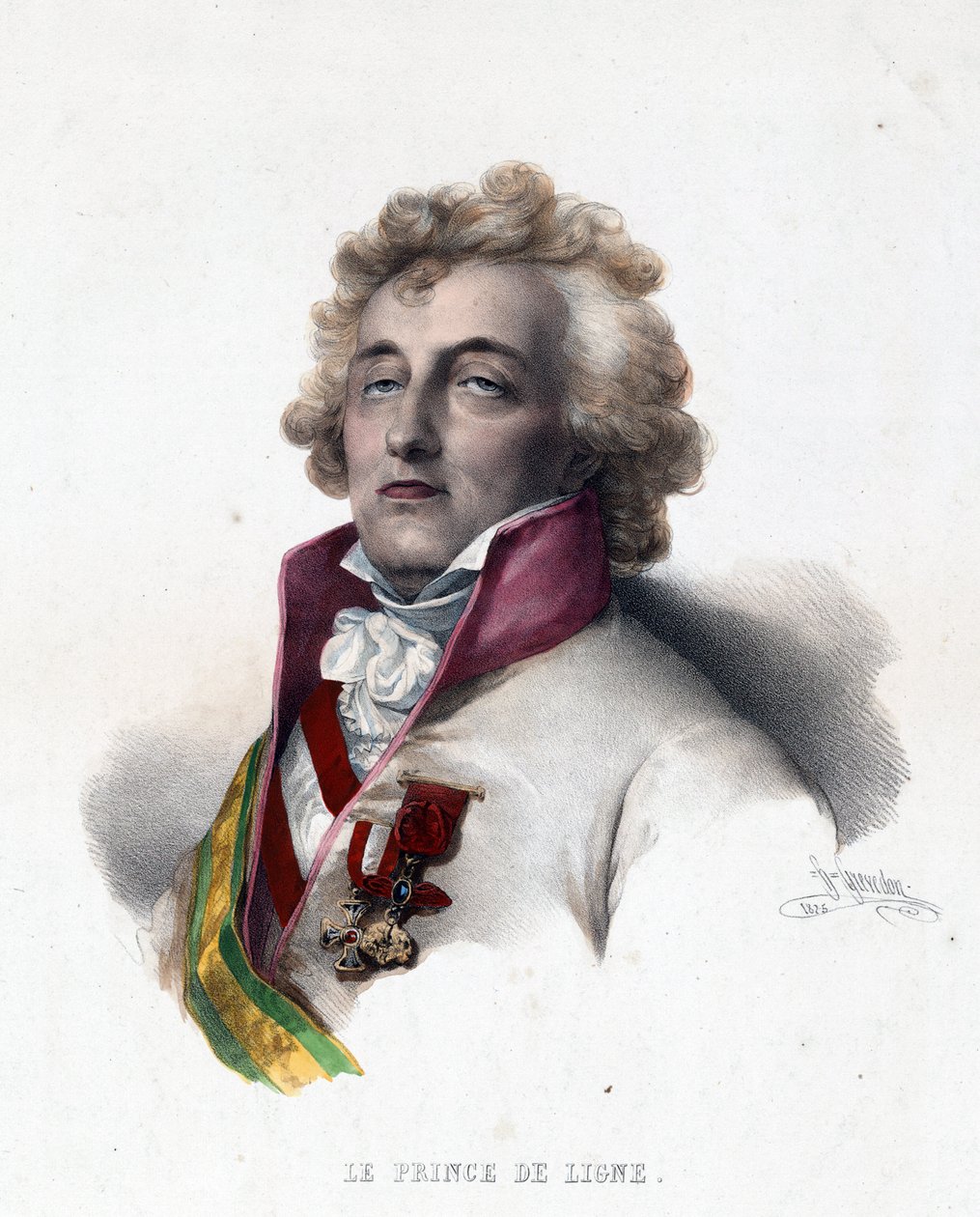 Portrett av prins Charles Joseph de Ligne (1735-1814) - Portrett av Charles-Joseph, Prince de Ligne - av Grevedon, Pierre Louis Henri (1776-1860) av Henri Grevedon