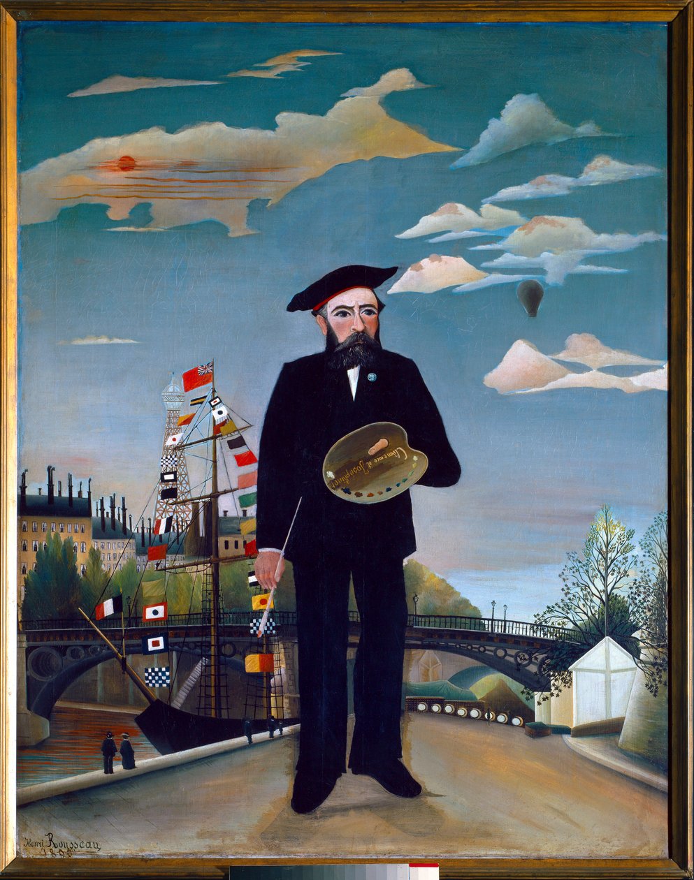 Selvportrett, fra Ile Saint Louis av Henri J.F. (1844 1910) Rousseau