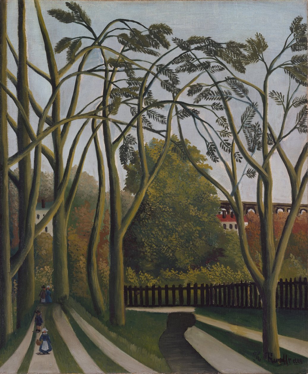 The Banks of the Bièvre nær Bicêtre, ca. 1908–09 (olje på lerret) av Henri J.F. Rousseau
