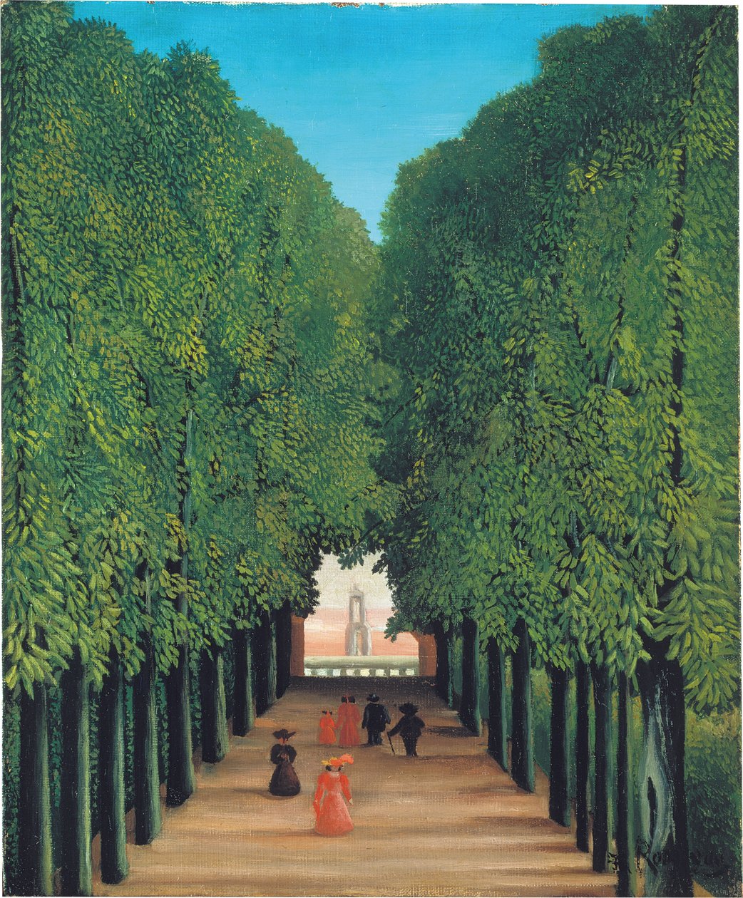 The Avenue in the Park at Saint Cloud, ca. 1908 (olje på lerret) av Henri Rousseau