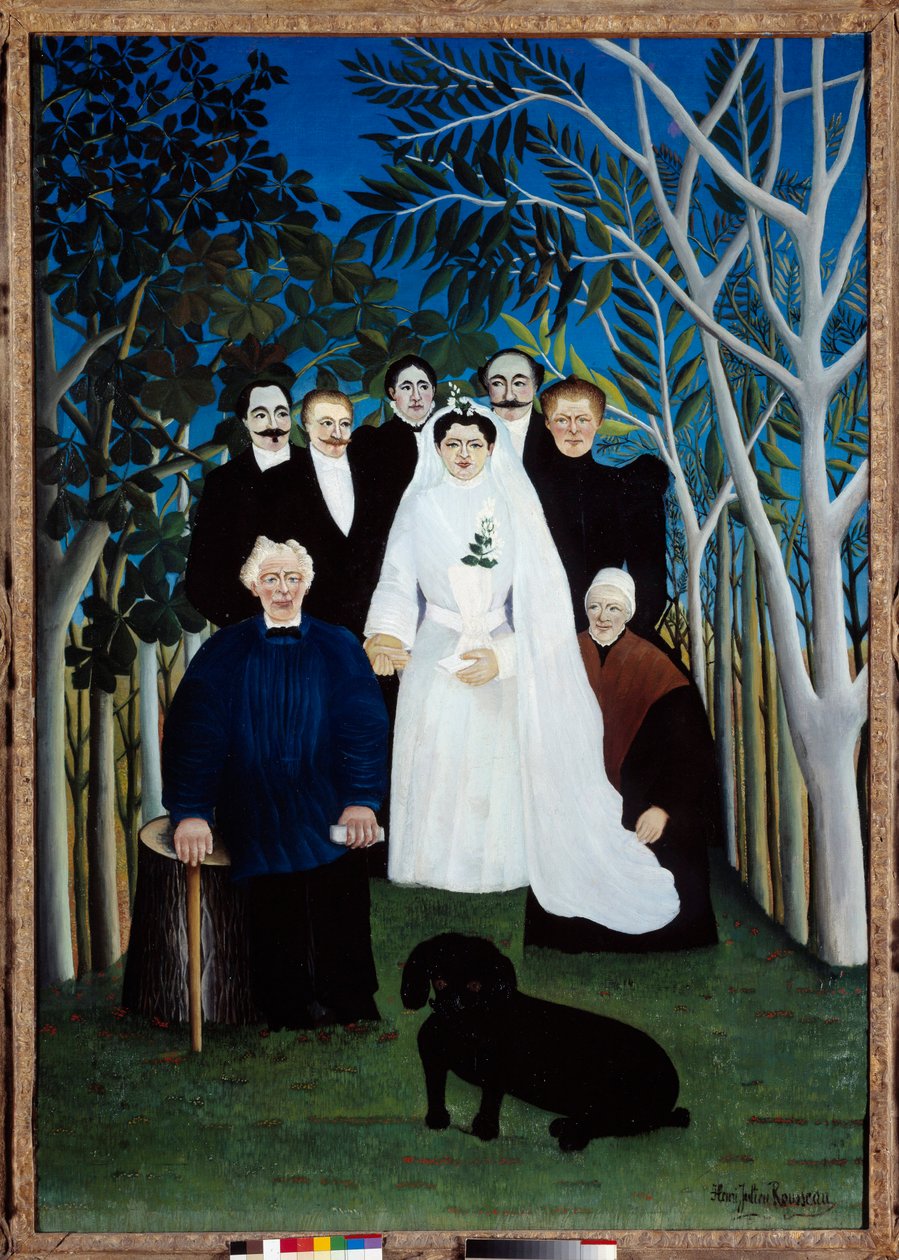 Bryllupet rundt 1905. Maleri av Henri Rousseau dit Le Douanier (1844-1910) av Henri J.F. Rousseau