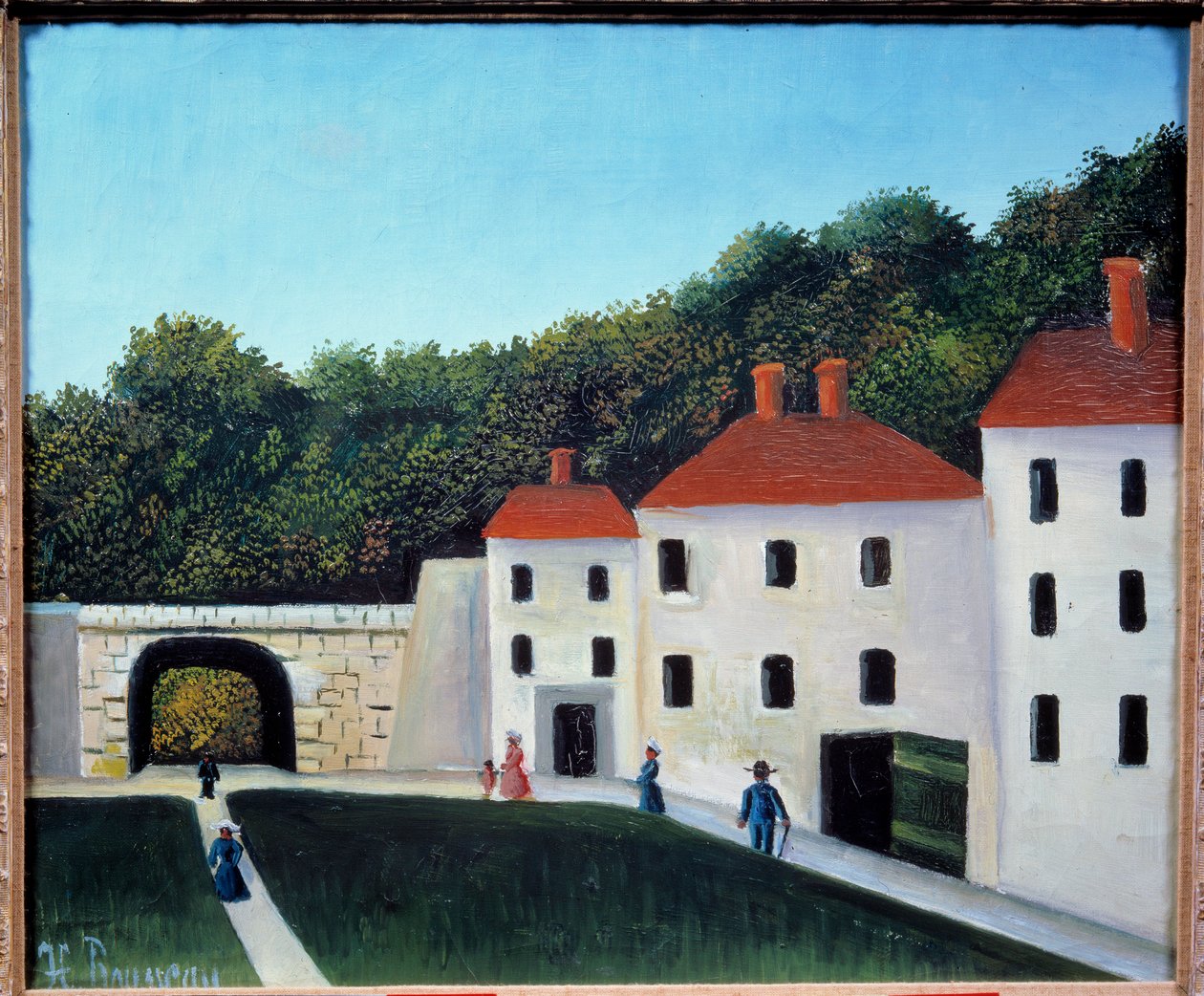 Turgåere i en park Maleri av Henri Rousseau dit le Douanier Rousseau (1844-1910) 20. århundre Søn. 0,46x0,55 m Paris, Musee de l