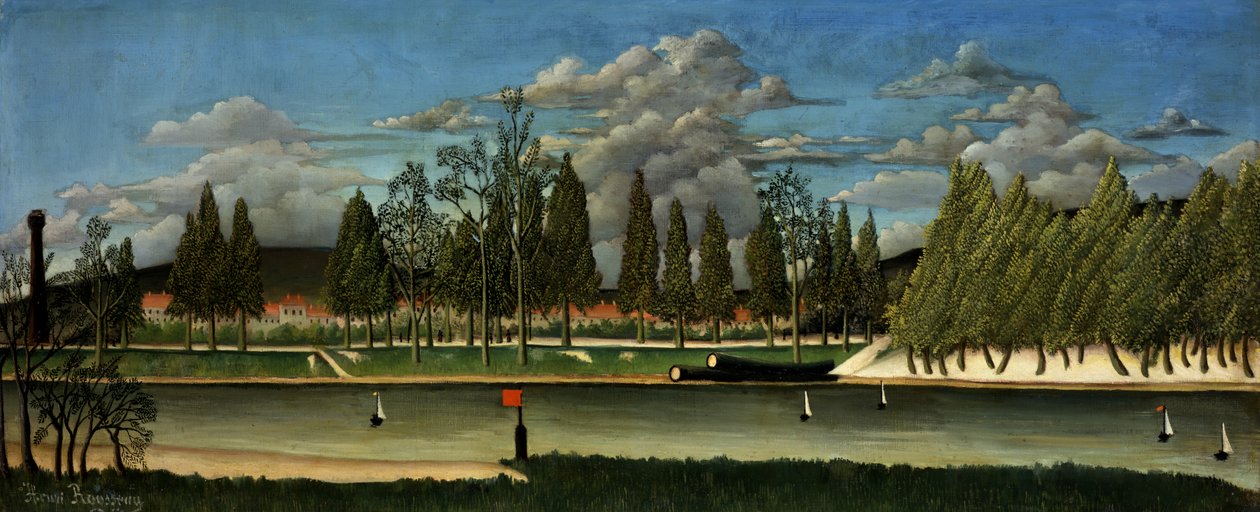 Landskap med trestammer, ca. 1887 av Henri J.F. 1844 1910 Rousseau