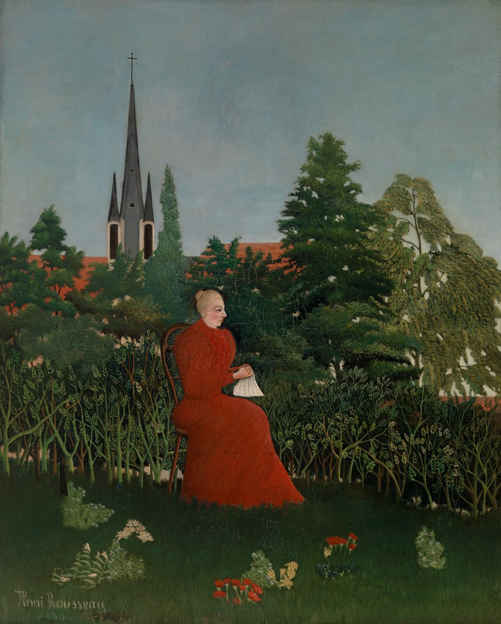 Kvinne i et landskap, ca. 1899 av Henri J.F. 1844 1910 Rousseau
