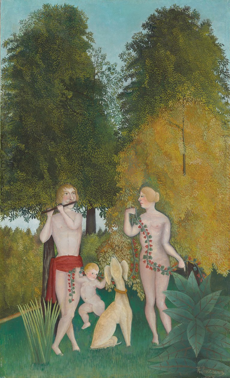 Glad kvartett; Happy foursome, 1902 av Henri J.F. Rousseau