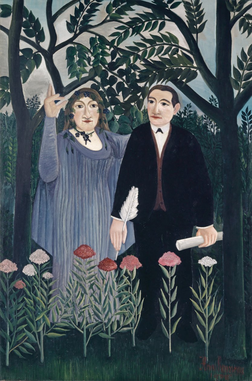 The Muse Inspiring the Poet, 1909 av Henri J.F. Rousseau