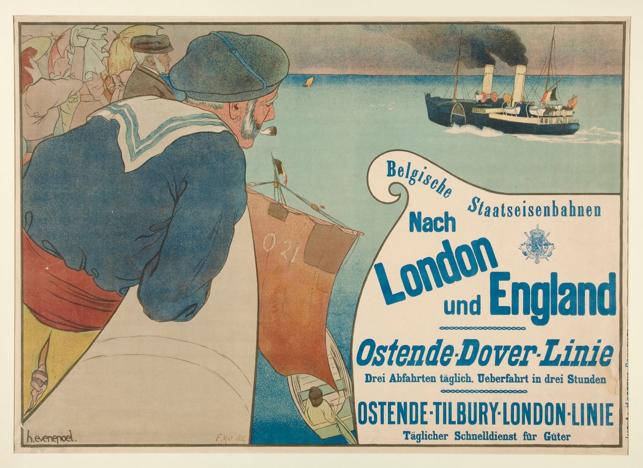 Belgian National Railway til London og England av Henri Jacques Edouard Evenepoel