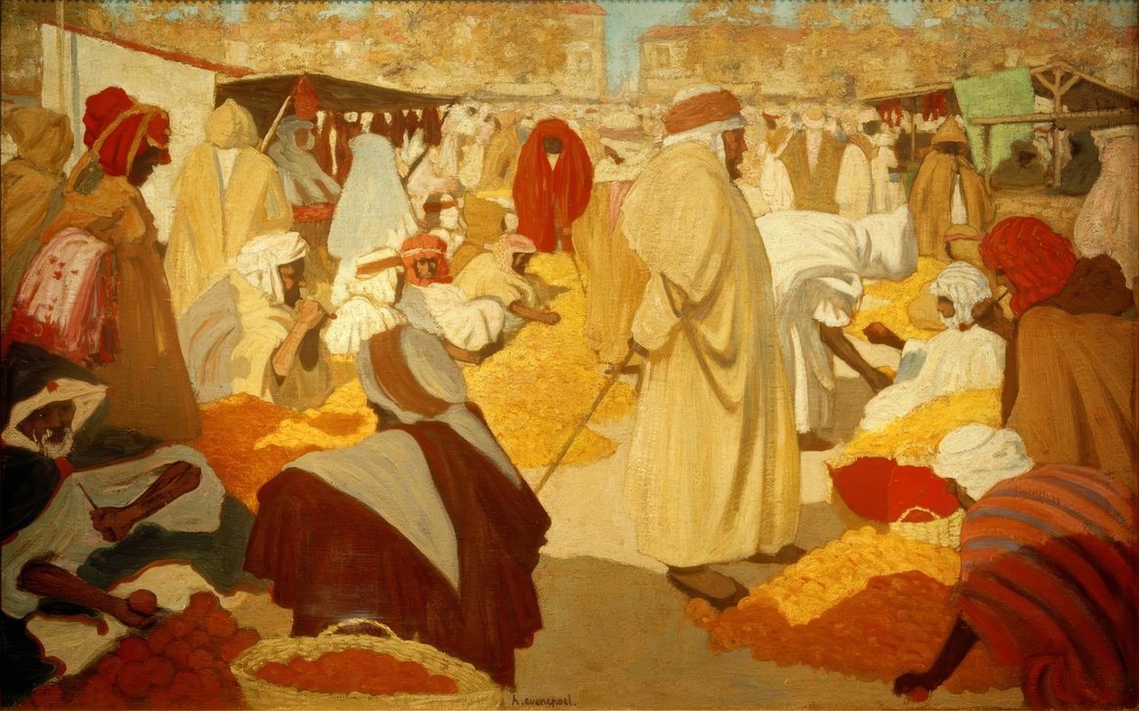 H.Evenepoel, Orangenmarkt i Blidah av Henri Jacques Edouard Evenepoel