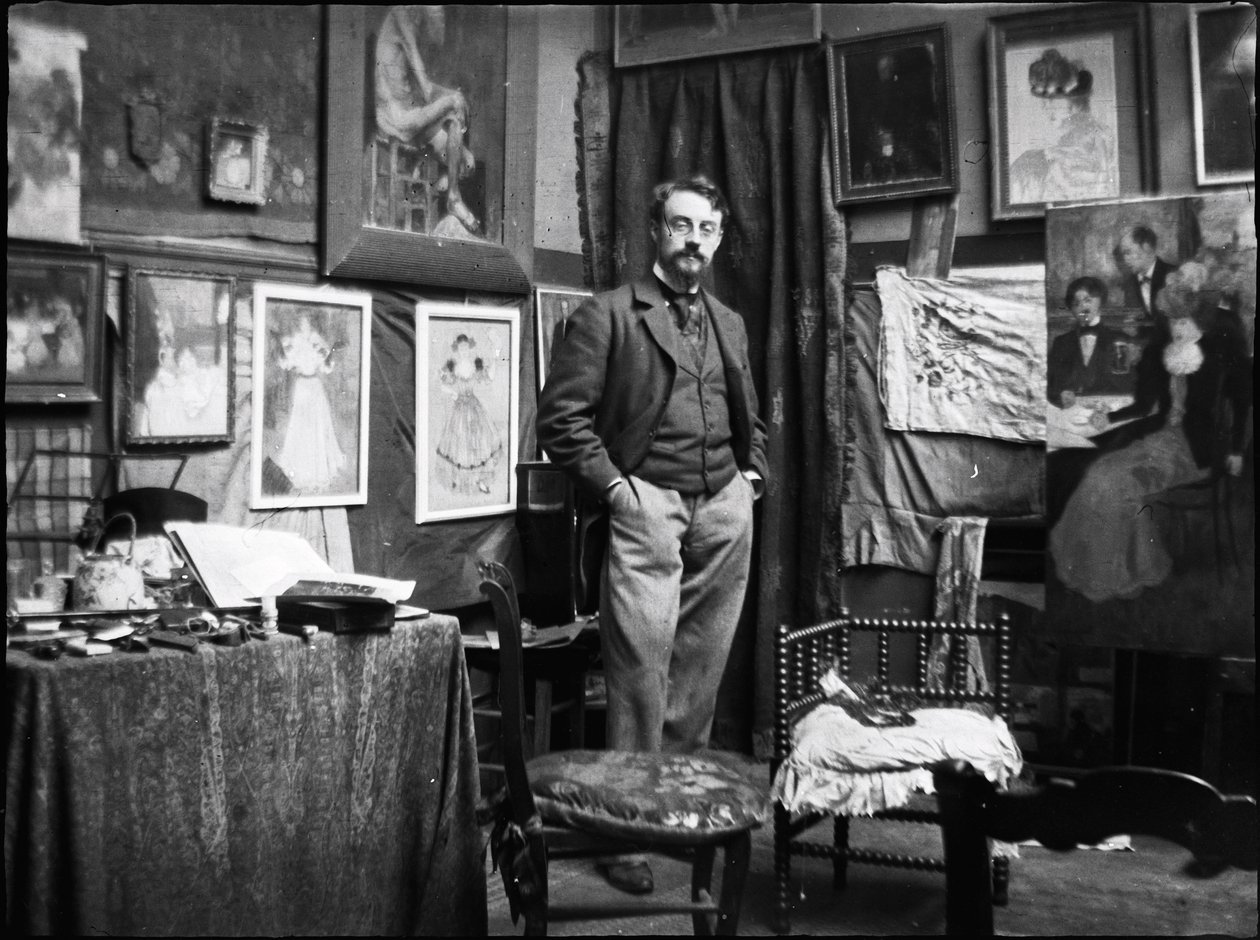 Henri Matisse i verkstedet til Henri Evenepoel, 1897. av Henri Jacques Edouard Evenepoel