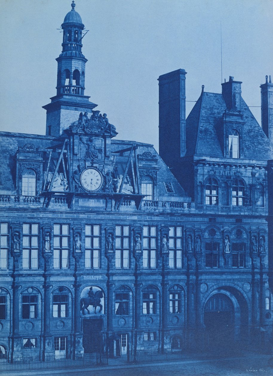 Hotel de Ville i Paris, 1853 (cyanotype) av Henri Jean Louis Le Secq
