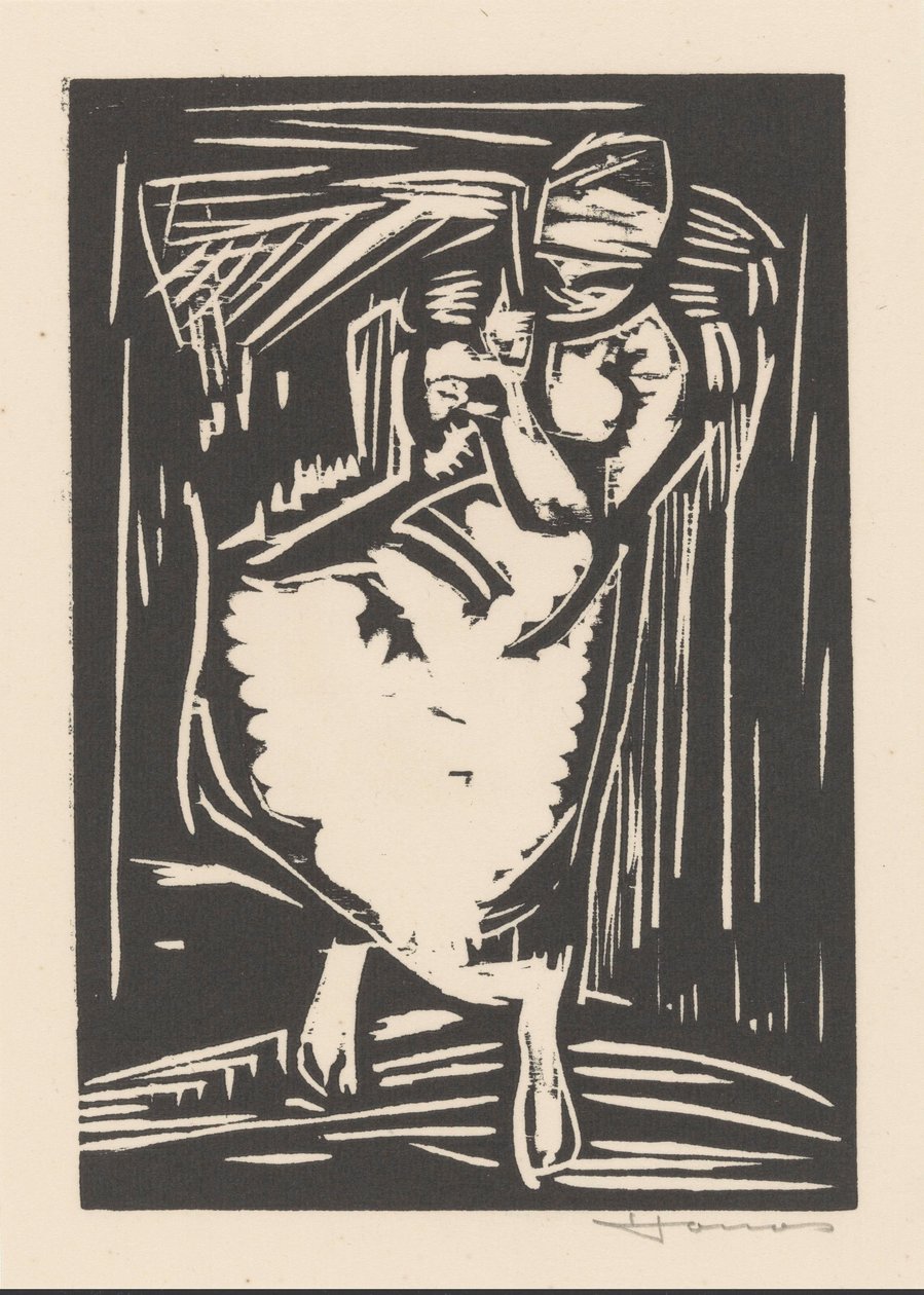 Kvinne bærer en bag på ryggen av Henri Jonas (signed by artist)