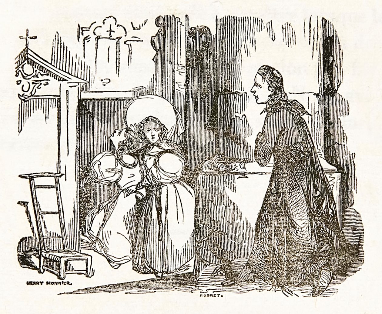Le Rouge et le Noir [The Red and the Black] av Stendhal (Marie-Henri Beyle) (1783-1842) tittelside fra bok 1 av Henri Joseph Dubouchet