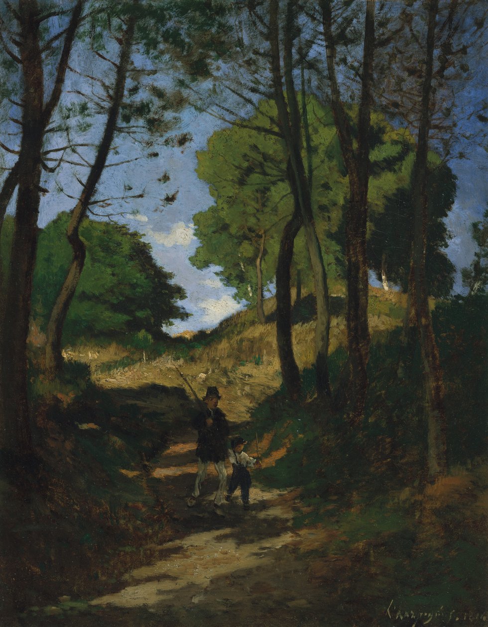 Grantrær i Les Trembleaux, nær Marlotte Sapins aux Trembleaux i Marlotte, 1854. av Henri Joseph Harpignies