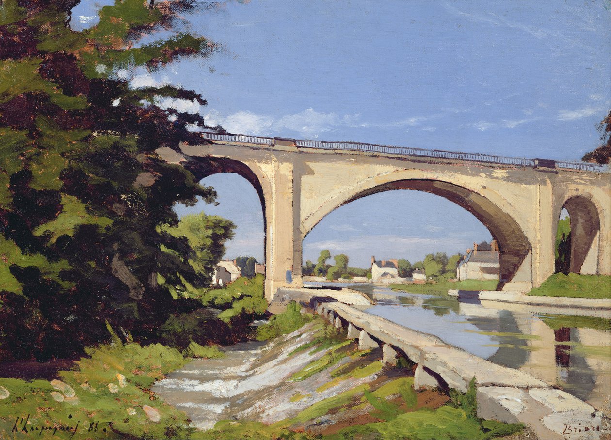 Kanalbroen ved Briare, 1888 av Henri Joseph Harpignies