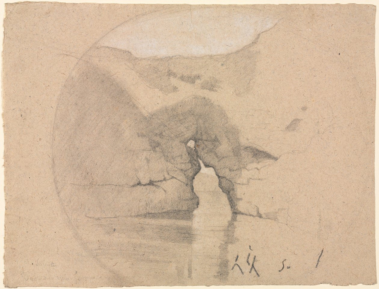 Sorrento, badene til dronning Joan. av Henri Joseph Harpignies