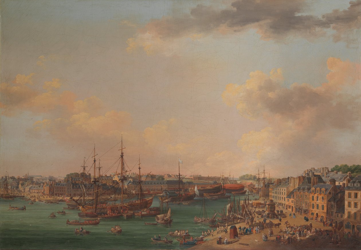 Den ytre havnen i Brest, 1773. av Henri Joseph Van Blarenberghe