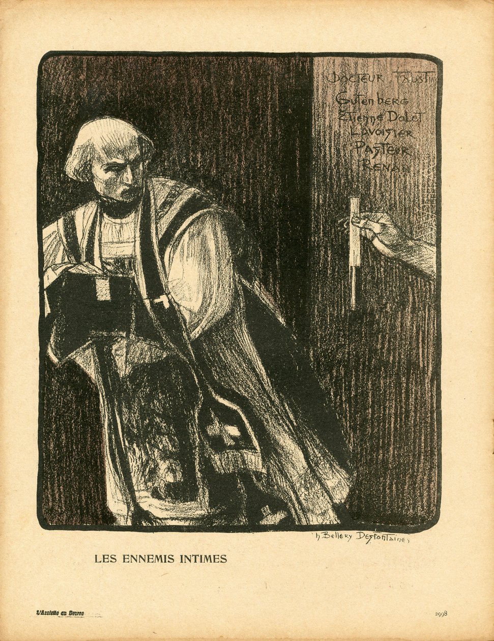L'Plate au beurre, nummer 180, satirisk i svart-hvitt av Henri Jules Ferdinand Bellery Defontaines