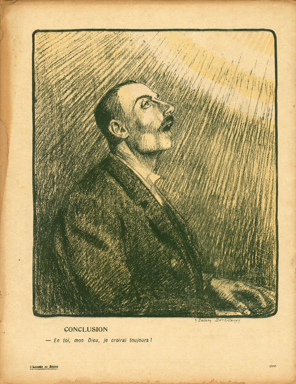 L'Plate au beurre, nummer 180, satirisk i farger av Henri Jules Ferdinand Bellery Defontaines