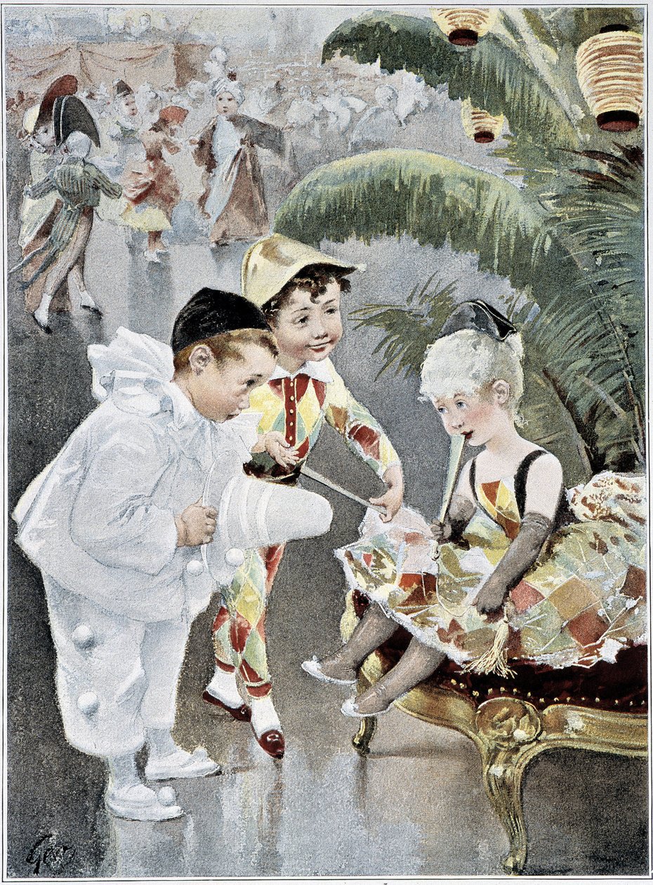 Barnedrakt eller maskeball - syk. av Geoffroy, i "" Figaro Illustré", mai 1901 av Henri Jules Jean Geoffroy