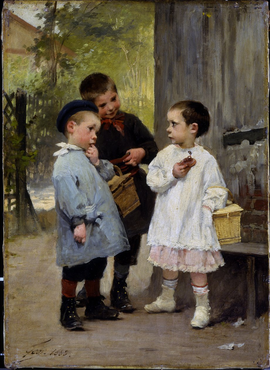 Gi meg en bit, 1883 av Henri Jules Jean Geoffroy