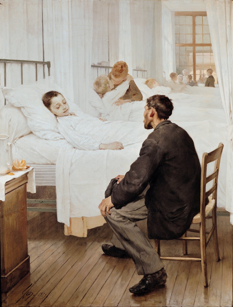 Besøksdag på sykehuset, 1889 av Henri Jules Jean Geoffroy
