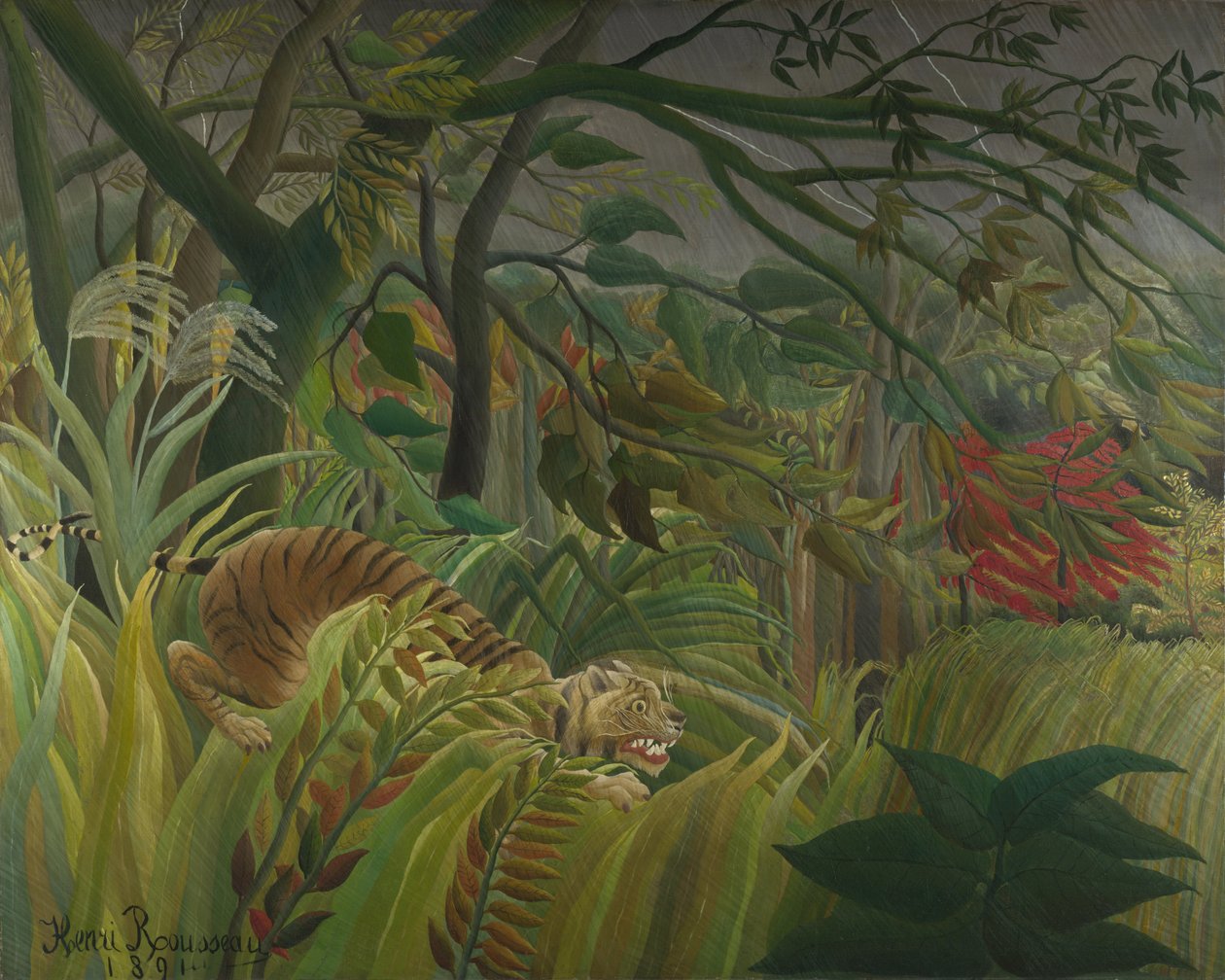 Overrasket!, 1891 av Henri Julien Félix Rousseau