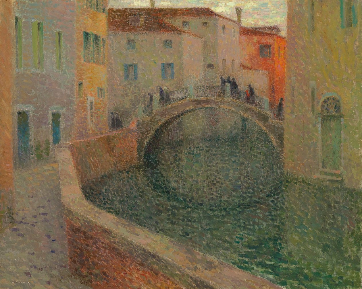 Den lille kanalen, grå kveld, Venezia, 1907. av Henri Le Sidaner