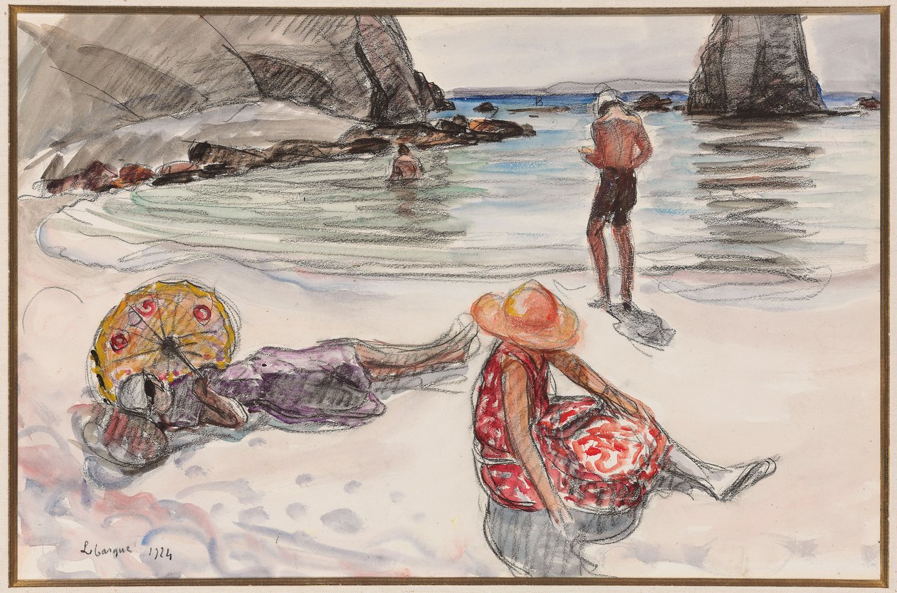 Crozon-halvøya, Portzic-stranden; Crozon-halvøya, Portzic-stranden, 1924 av Henri Lebasque