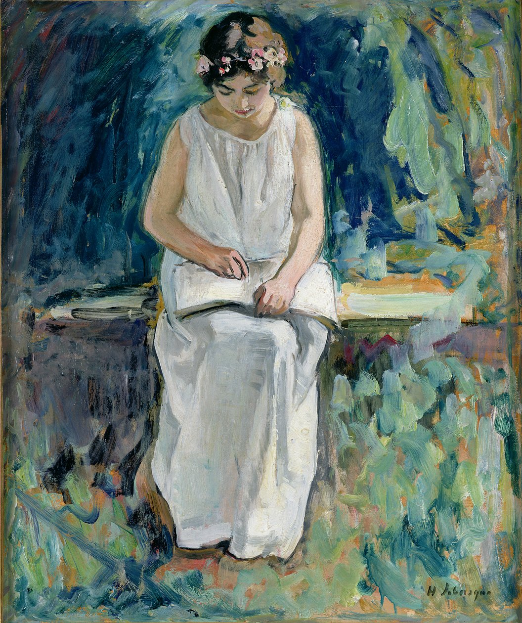 Jente som leser av Henri Lebasque