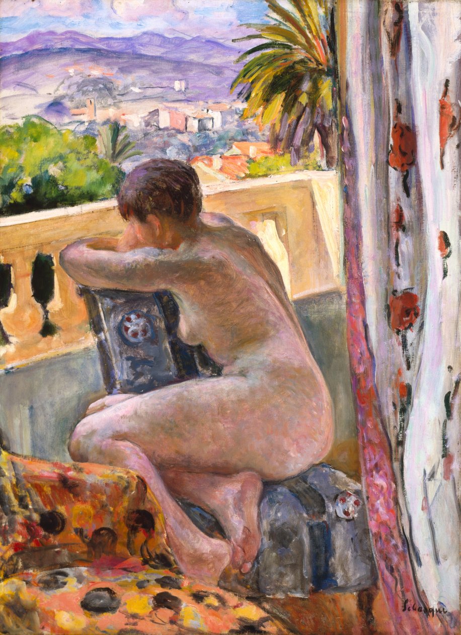 Nude At The Window (olje på lerret) av Henri Lebasque