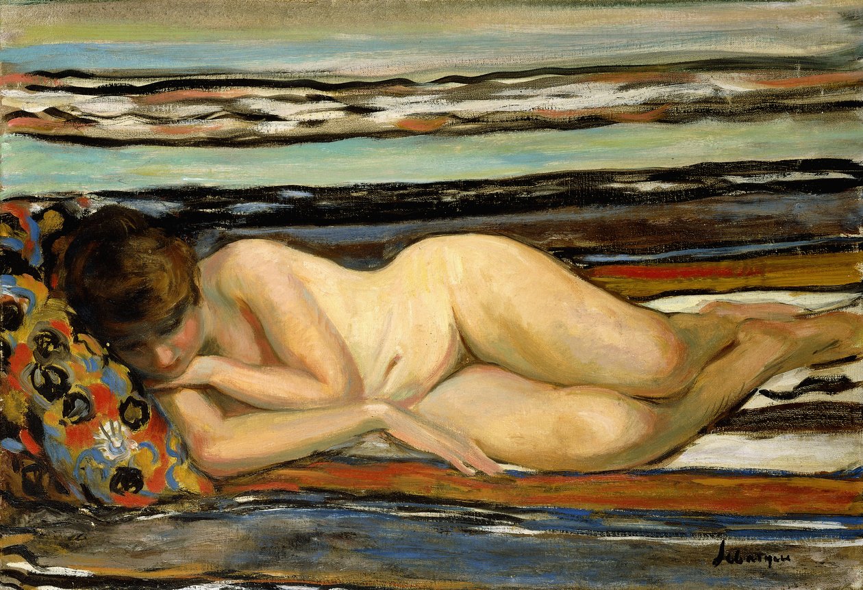 Naken kvinne sover; Nu Allonge, av Henri Lebasque