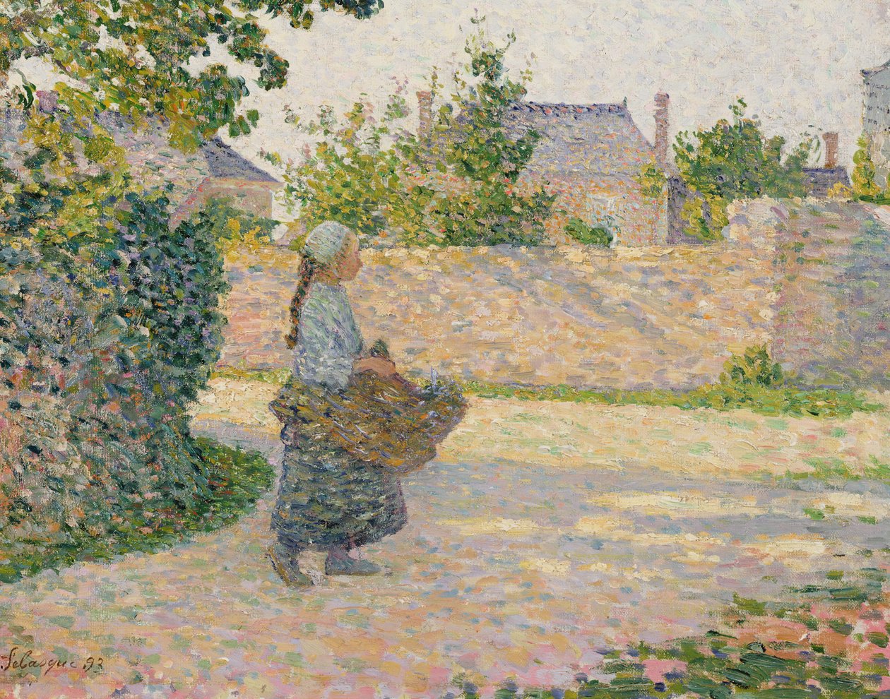 Bondepike vender tilbake til landsbyen, 1893 av Henri Lebasque