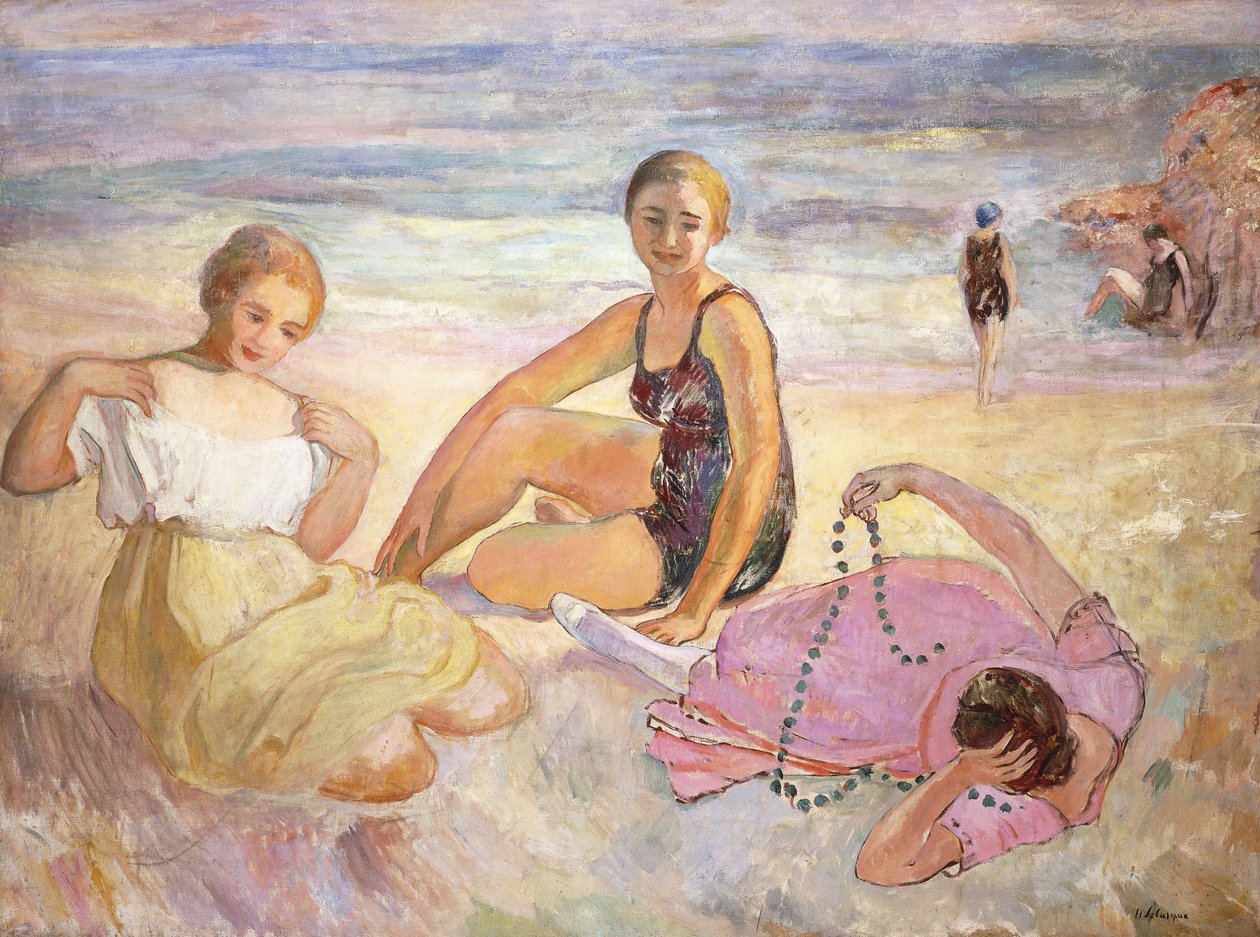Tre kvinner på stranden; Tre kvinner på stranden, av Henri Lebasque