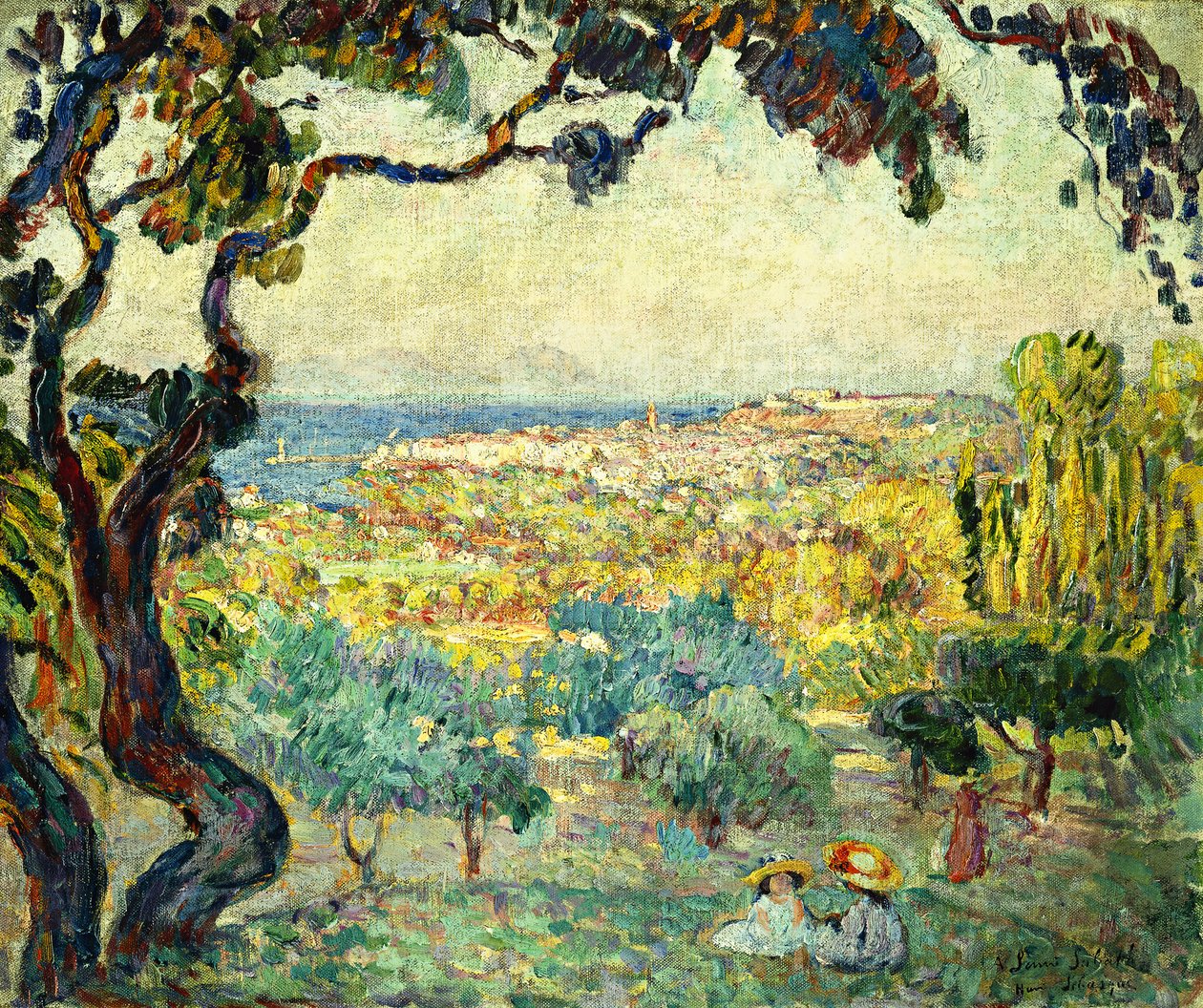 To barn i et kystlandskap; To barn i et maritimt landskap, av Henri Lebasque