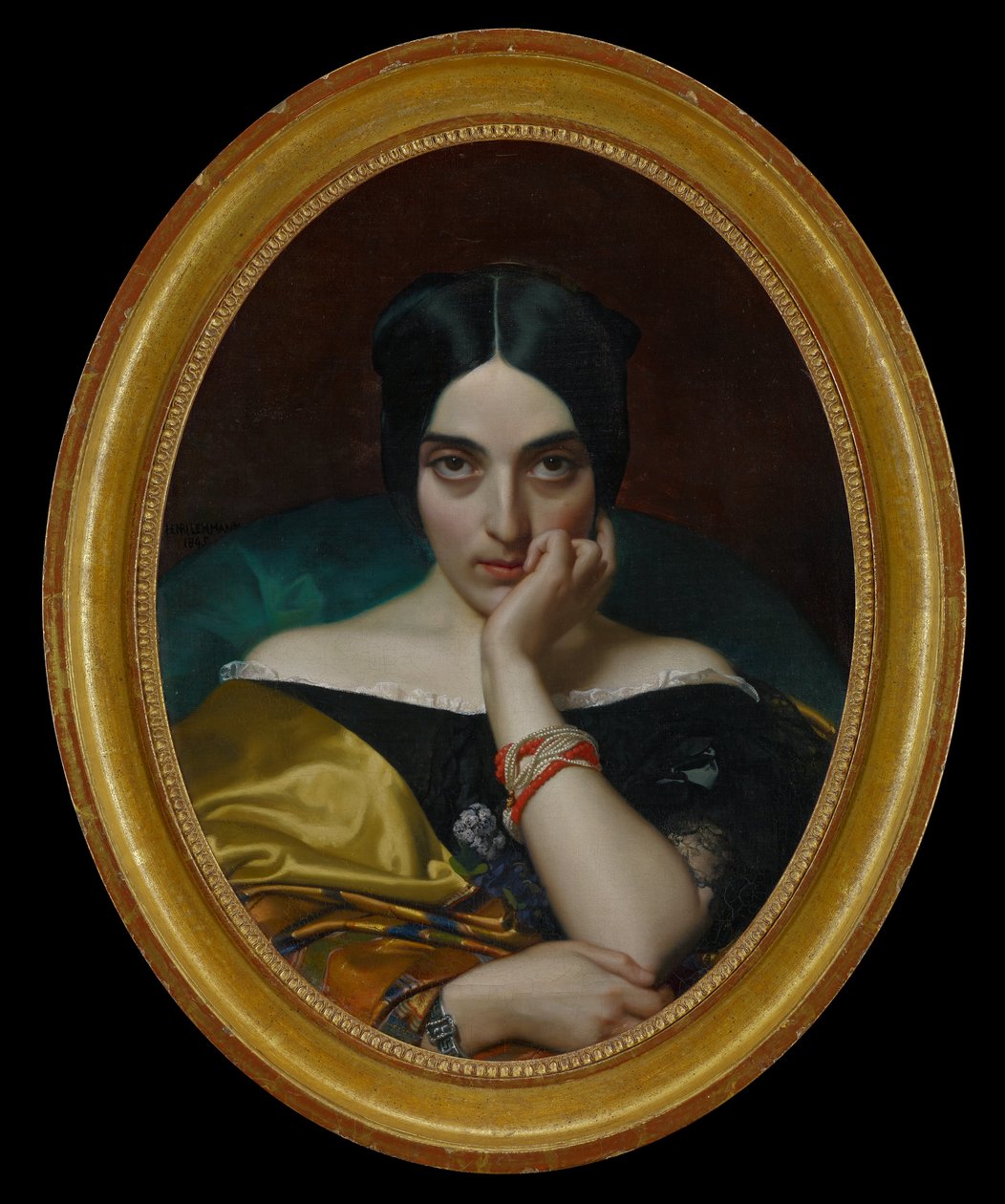 Portrett av Clémentine (fru Alphonse) Karr av Henri Lehmann