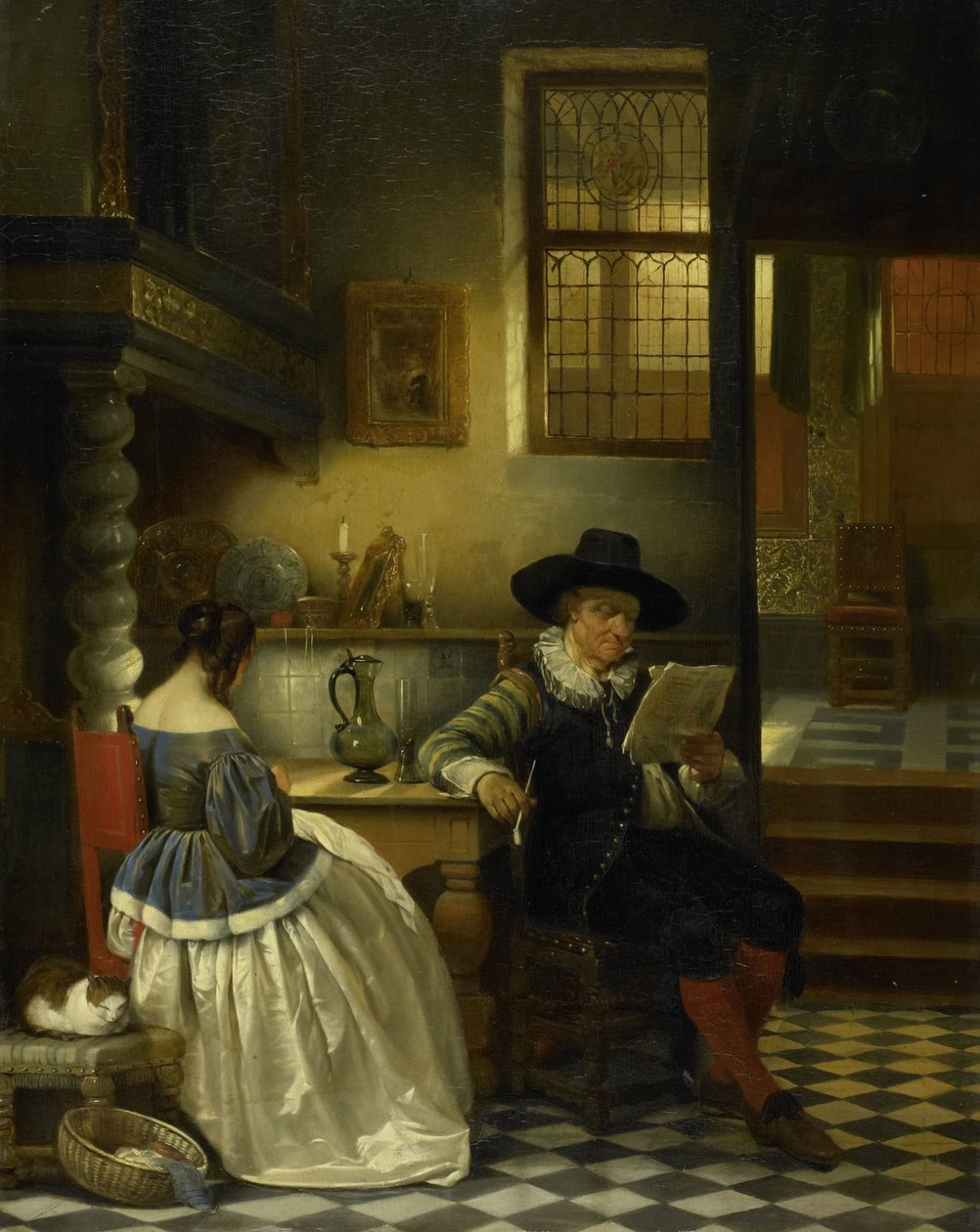 Interiør fra det syttende århundre av Henri Leys (baron)