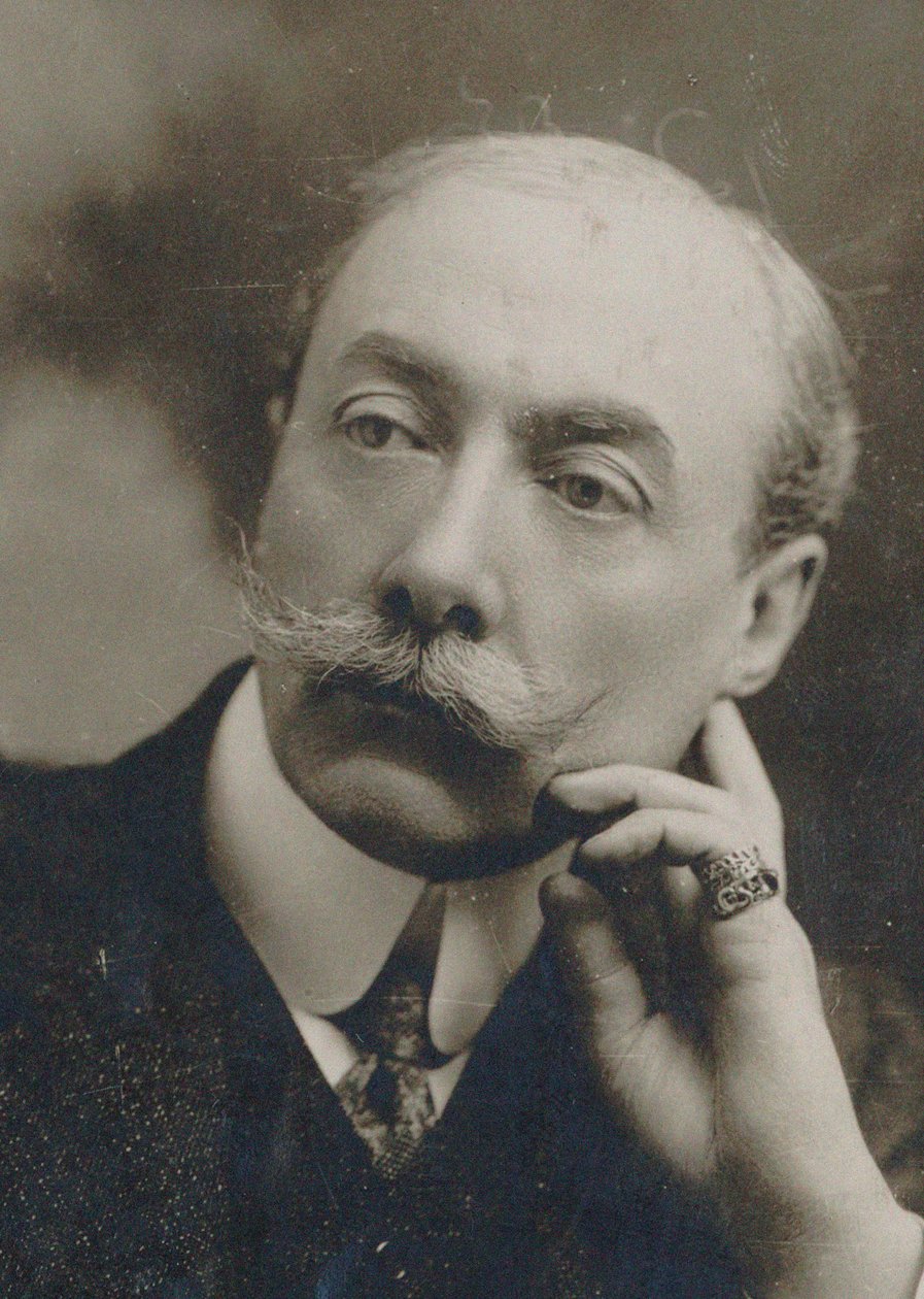 Portrett av pianist og komponist André Messager 1853-1929. av Henri Manuel
