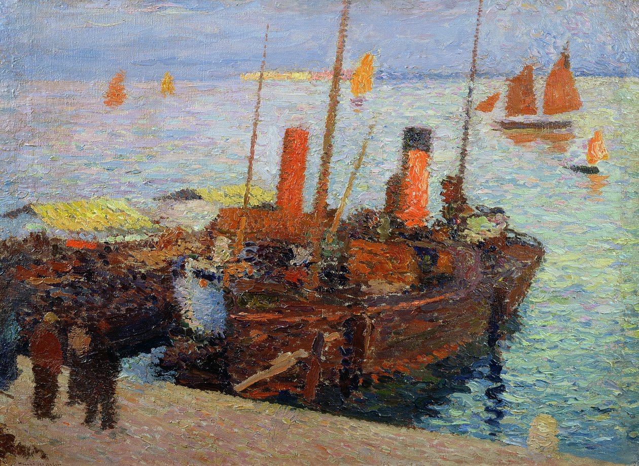 Båter i St. Malo-bukten, ca. 1910 av Henri Martin