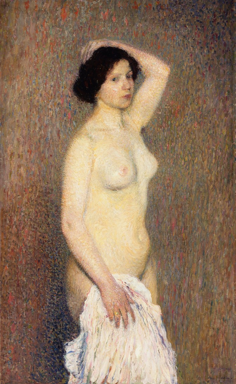 Naken kvinne stående, av Henri Martin