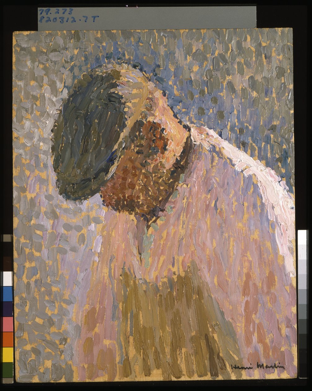 Studie for grøftegravere, Place De La Concorde (Etude, Terrassiers, Place De La Concorde) (olje på tre) av Henri Martin