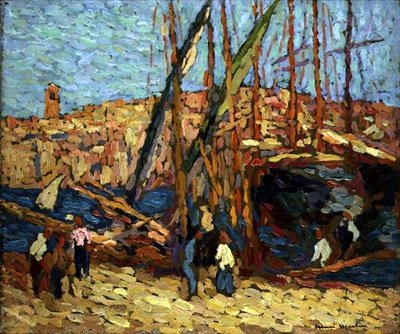 Studie for Marseilles, ca. 1917 (olje på panel) av Henri Martin