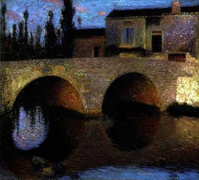 Den gamle broen (olje på lerret) av Henri Martin