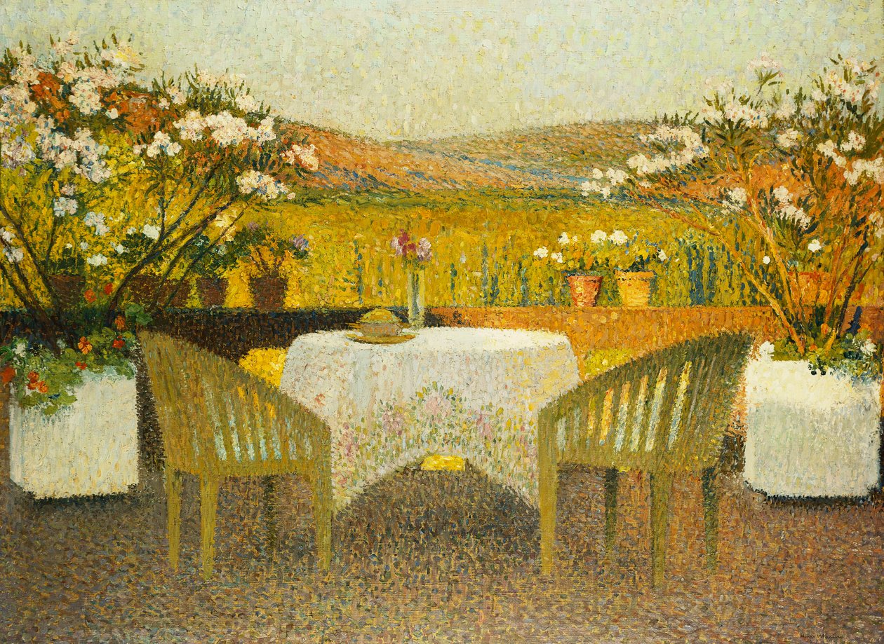 The Terrace at Marquayrol; Le Terrasse de Marquayrol, 1920 av Henri Martin