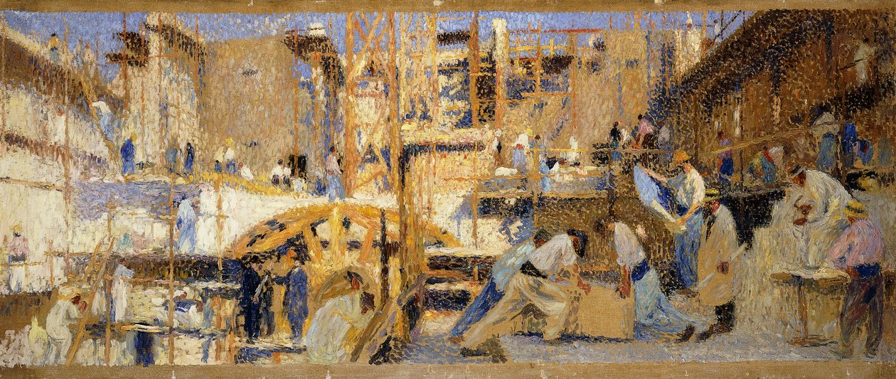 Arbeiderne; Le Travail, 1914 av Henri Martin
