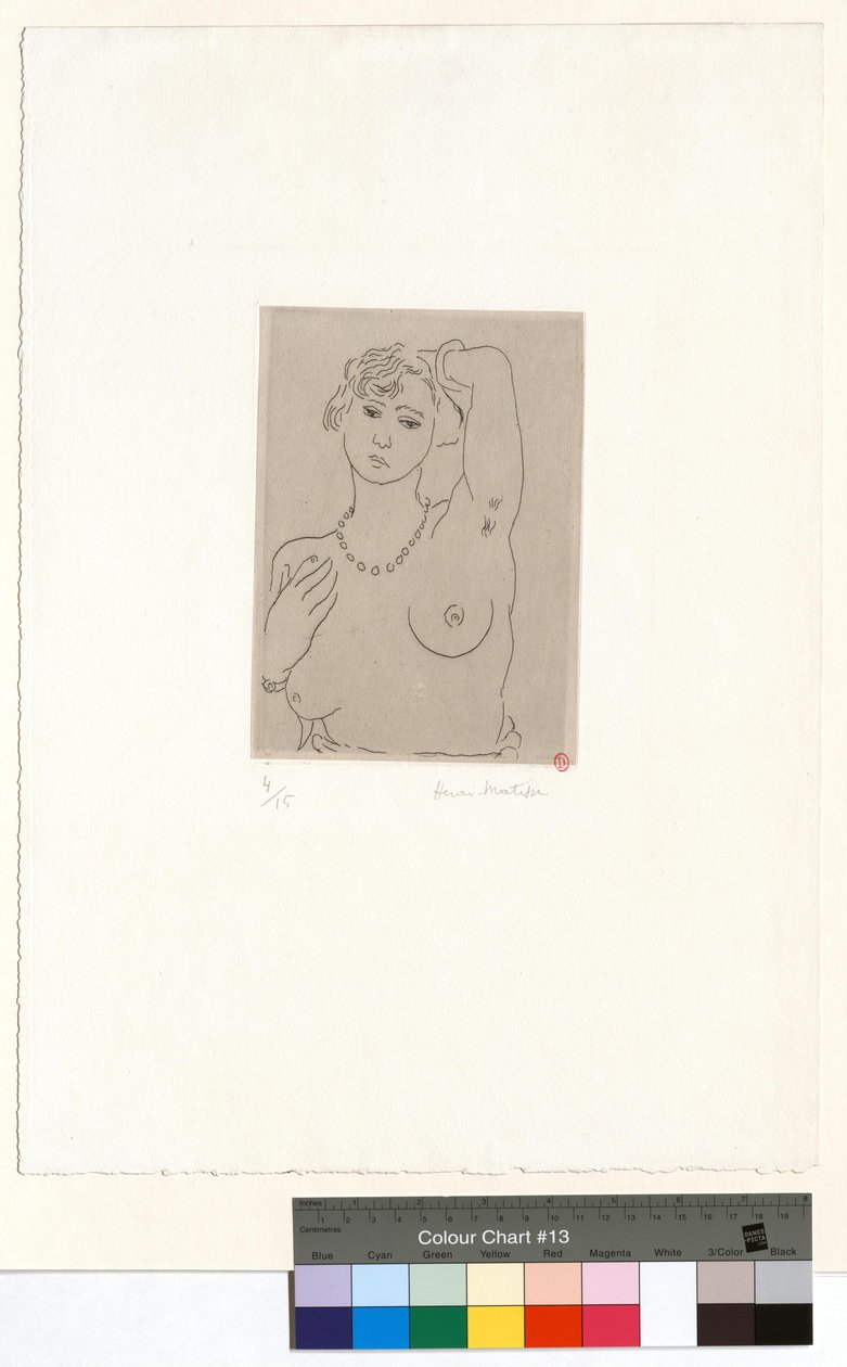 Byste av en kvinne med halskjede og armbånd av Henri Matisse