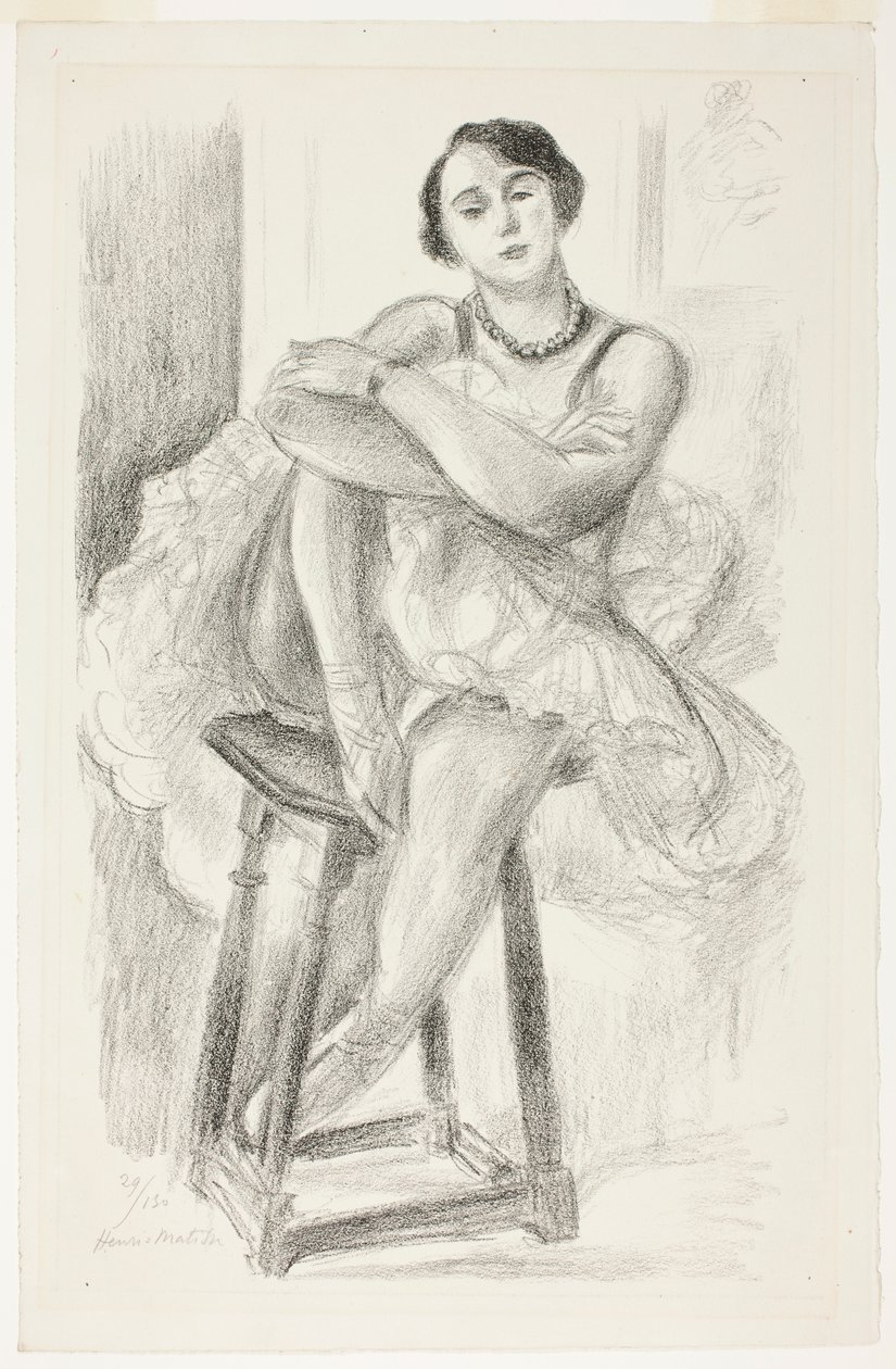Sittende danserinne på en krakk, fra Ti danserinner av Henri Matisse