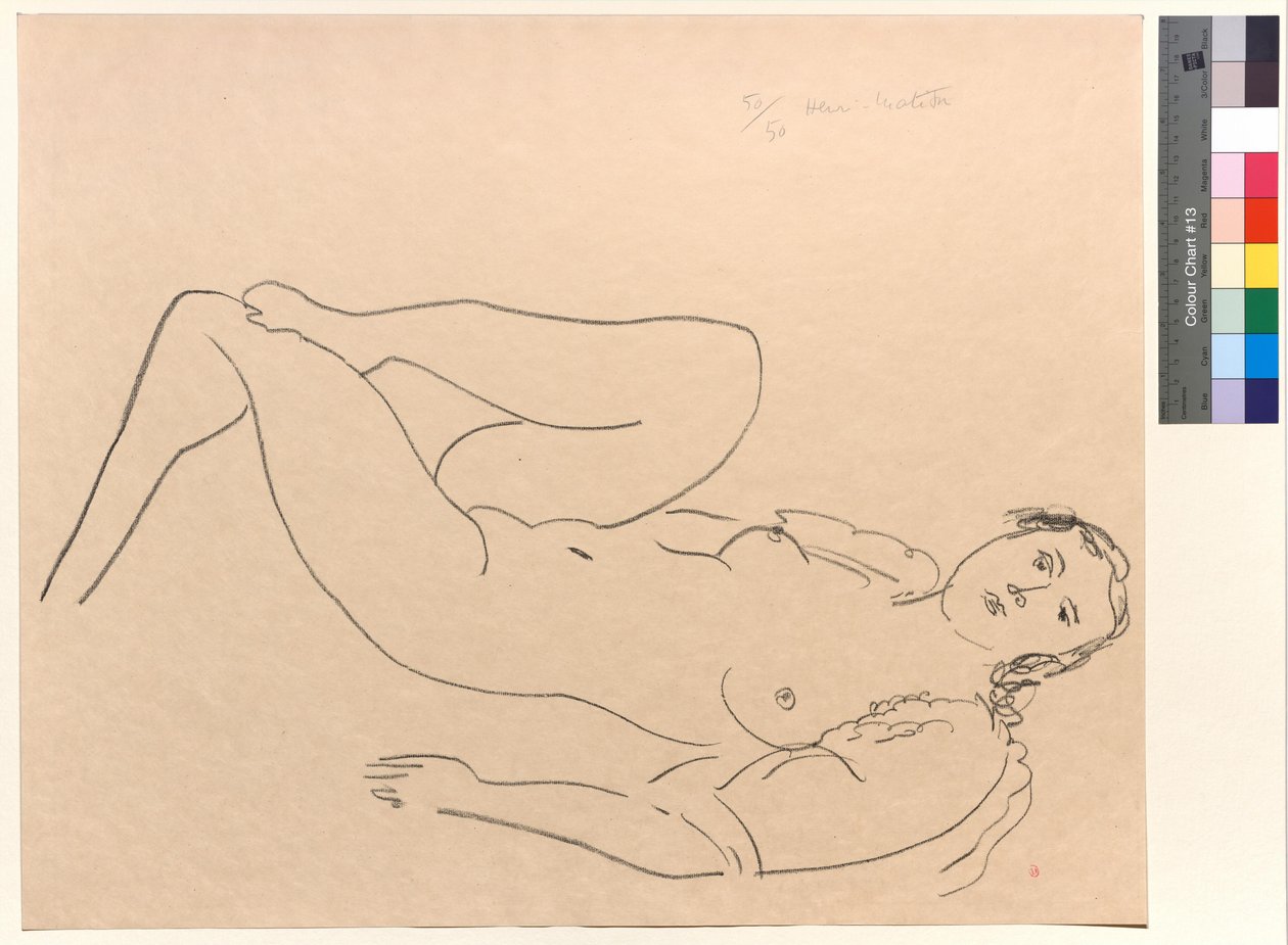 Liggende naken kvinne med bøyde ben av Henri Matisse